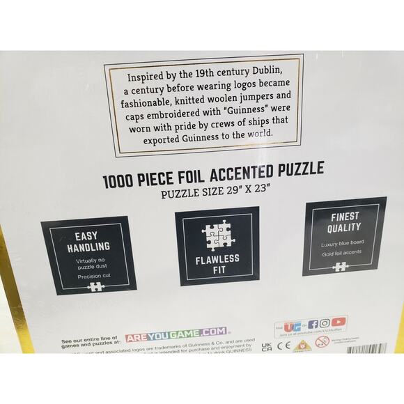 NEW Guinness Beer 1000 Piece Foil Puzzle 29”x23” Mancave Bartender Decor Gift - Picture 6 of 6